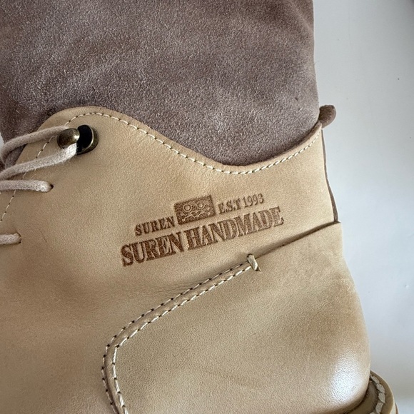 Tan and Brown Lace Up Boots with Sturdy Sole - Picture 13 of 15